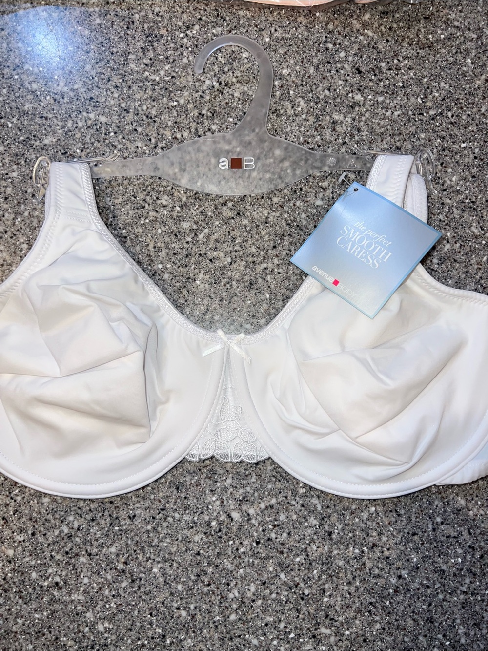 Avenue White Smooth Full Coverage  Bra with Lace Accent-Proceeds benefit a cure
